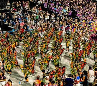Rio Carnival - Componentes wearing butterfly fantasias